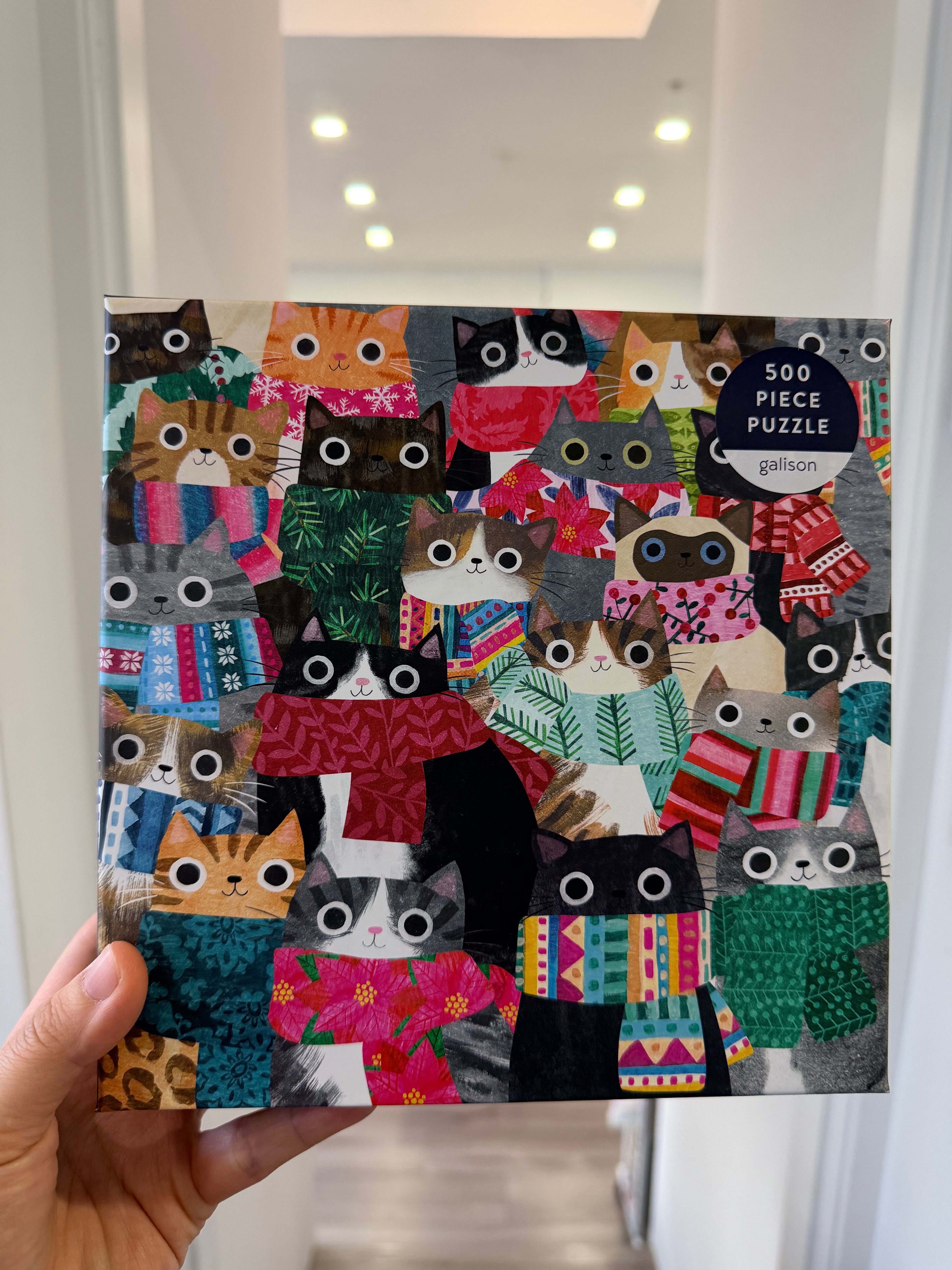 Galison | 500 Pieces |  Wintry Cats Puzzle