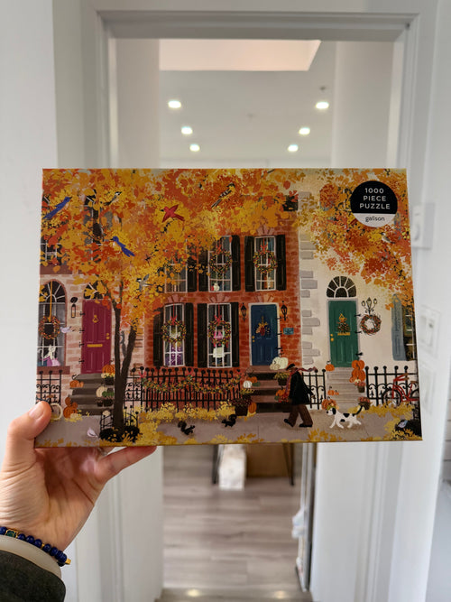 Galison | 1000 Pieces | Autumn in the Neighborhood Puzzle