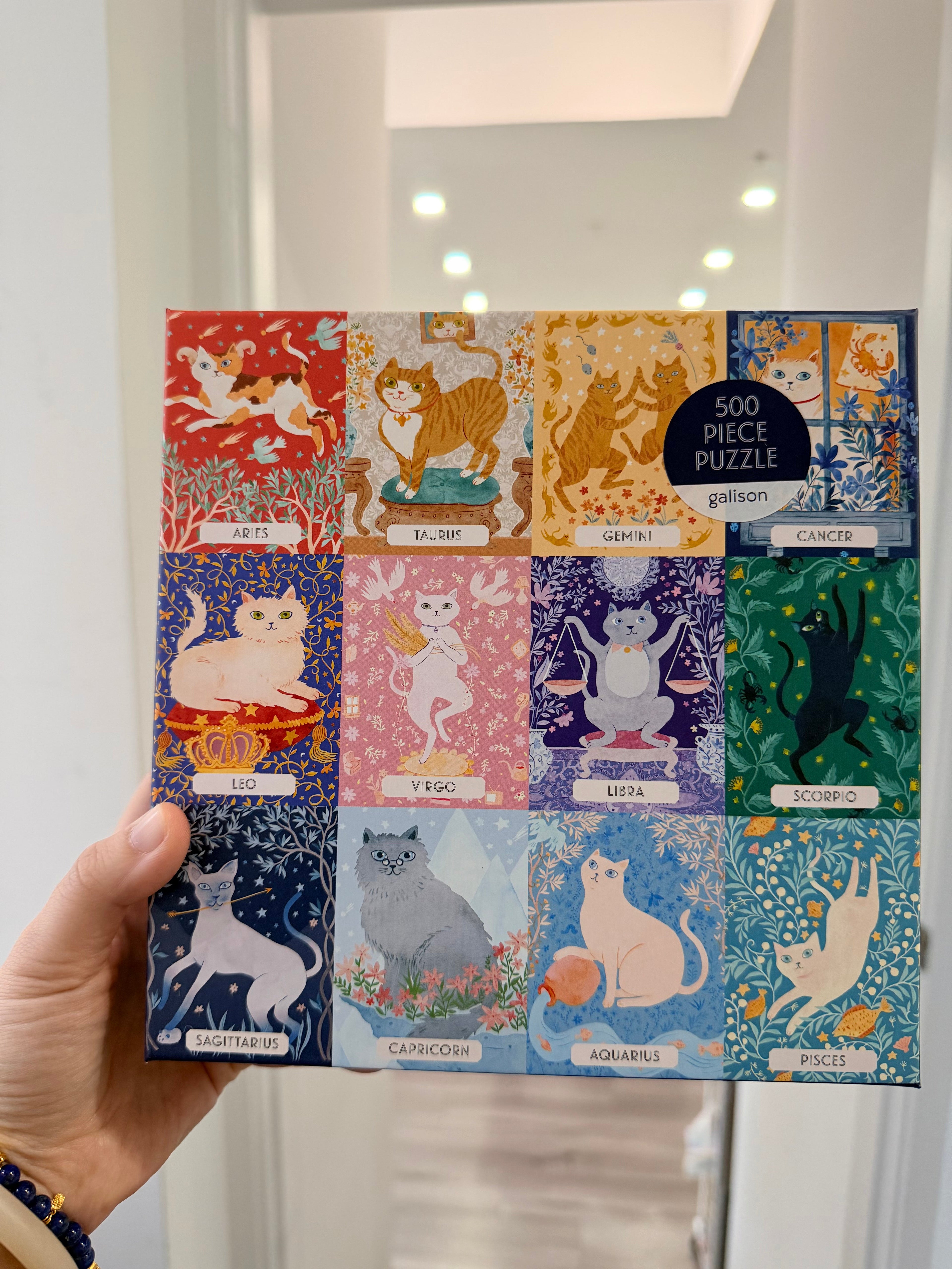 Galison | 500 Pieces |  Cat Zodiac Puzzle