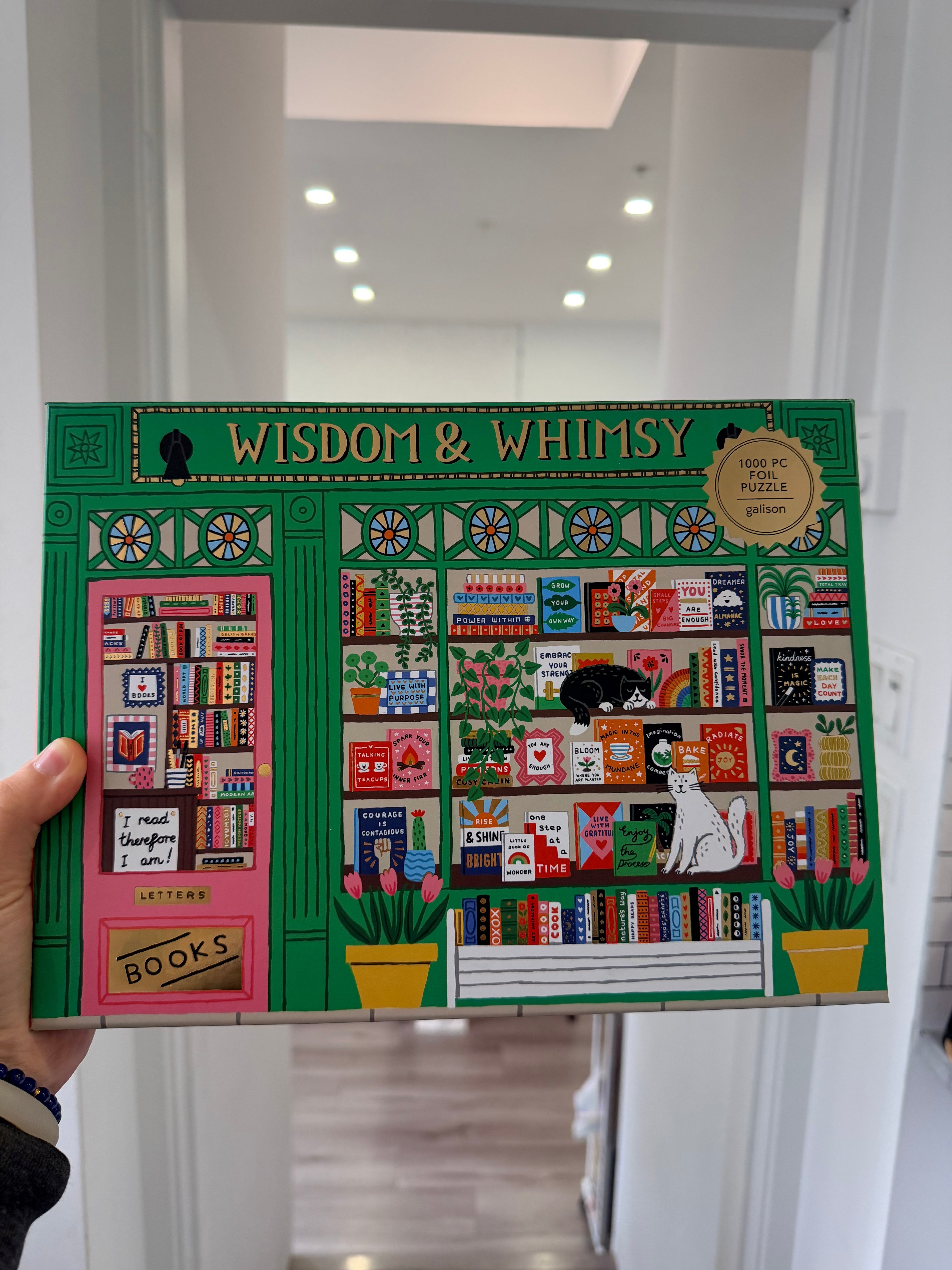Galison | 1000 Pieces | Wisdom & Whimsy Bookshop Foil Puzzle