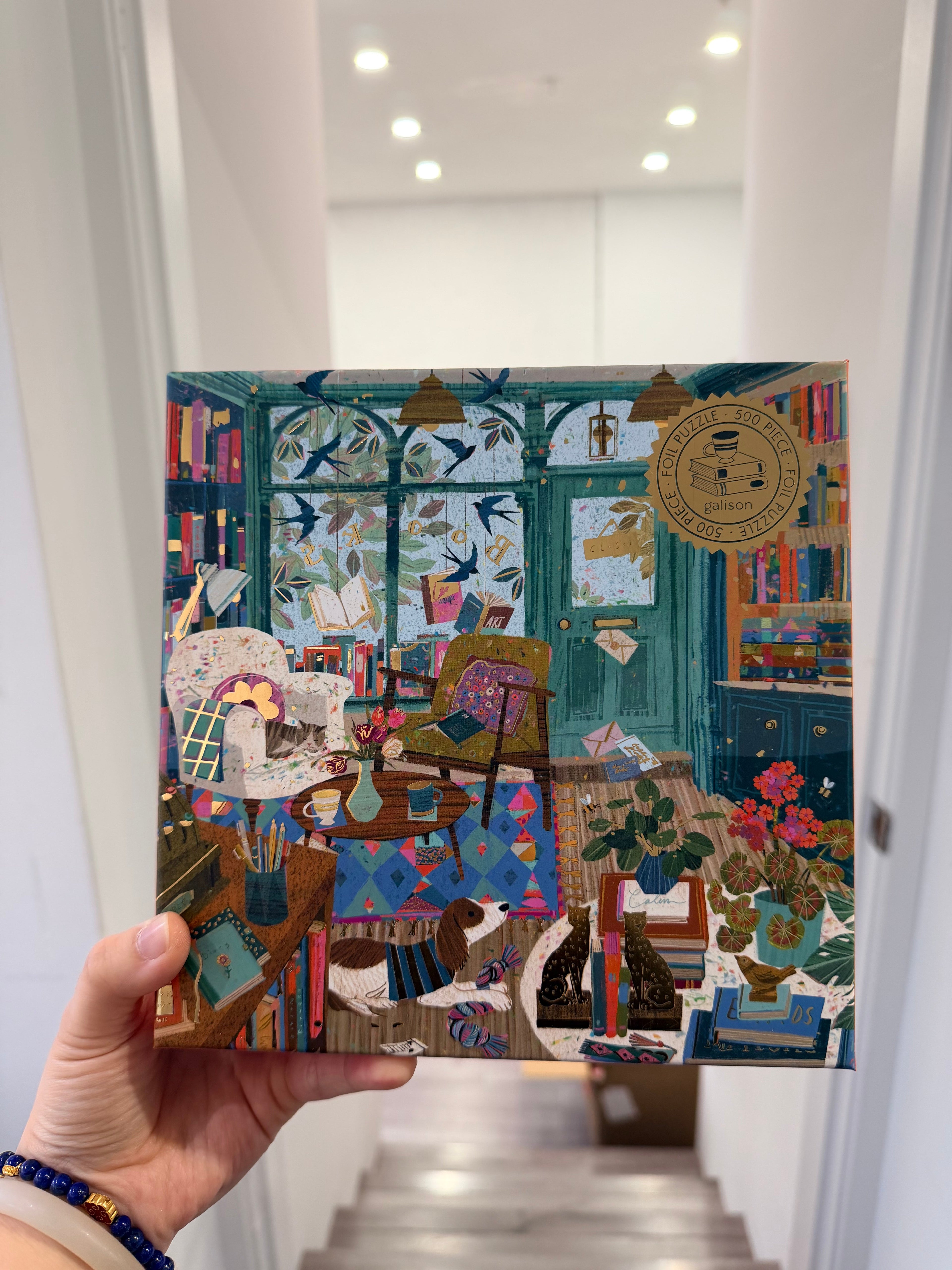 Galison | 500 Pieces | Bookshop Afternoon Foil Puzzle