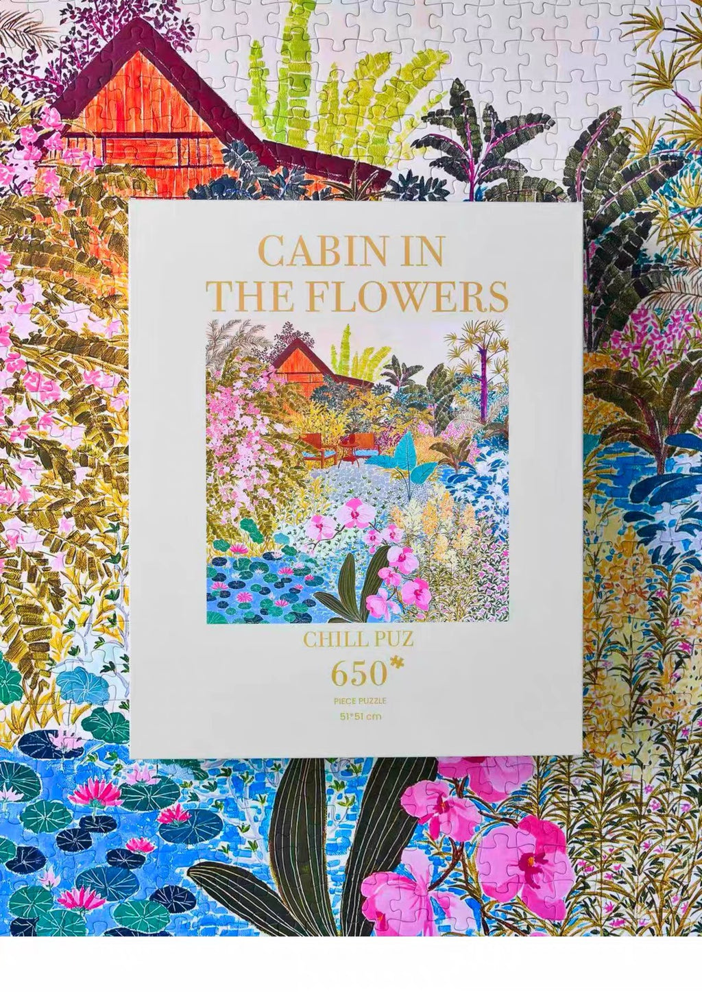 Chill Puz | 650 Pieces | Cabin in the Flowers 花丛小木屋