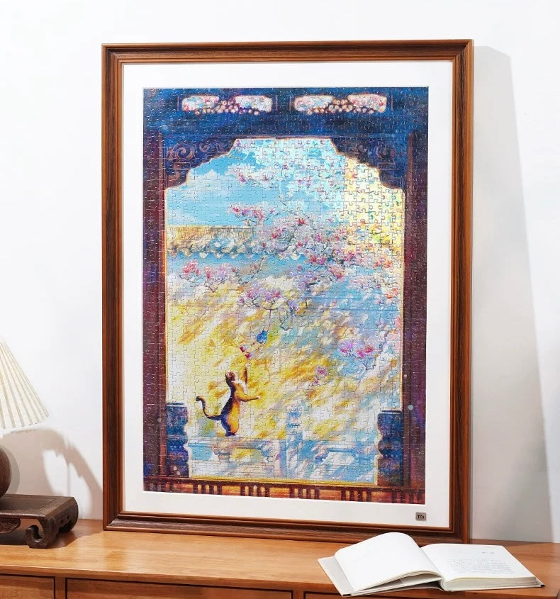 TOI | 1000 Pieces | Magnolia Tree & Cat-Holographic Finish 兰窗絮语镭射款
