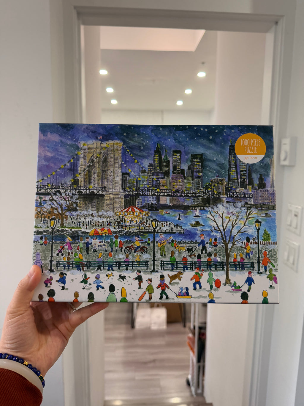 Galison | 1000 Pieces | Snowfall Over New York City Puzzle