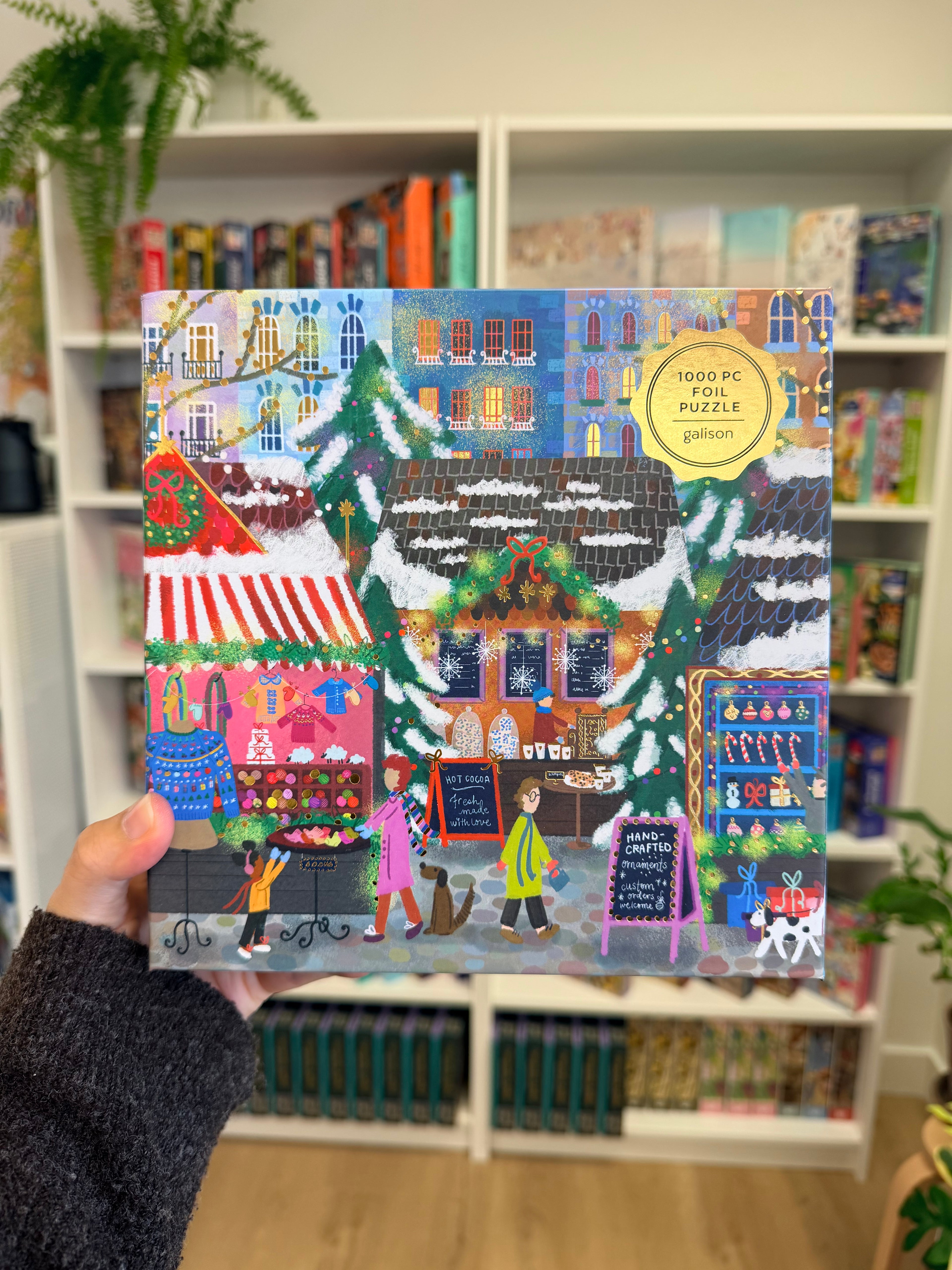 Galison | 1000 Pieces | Merry Market Foil Puzzle