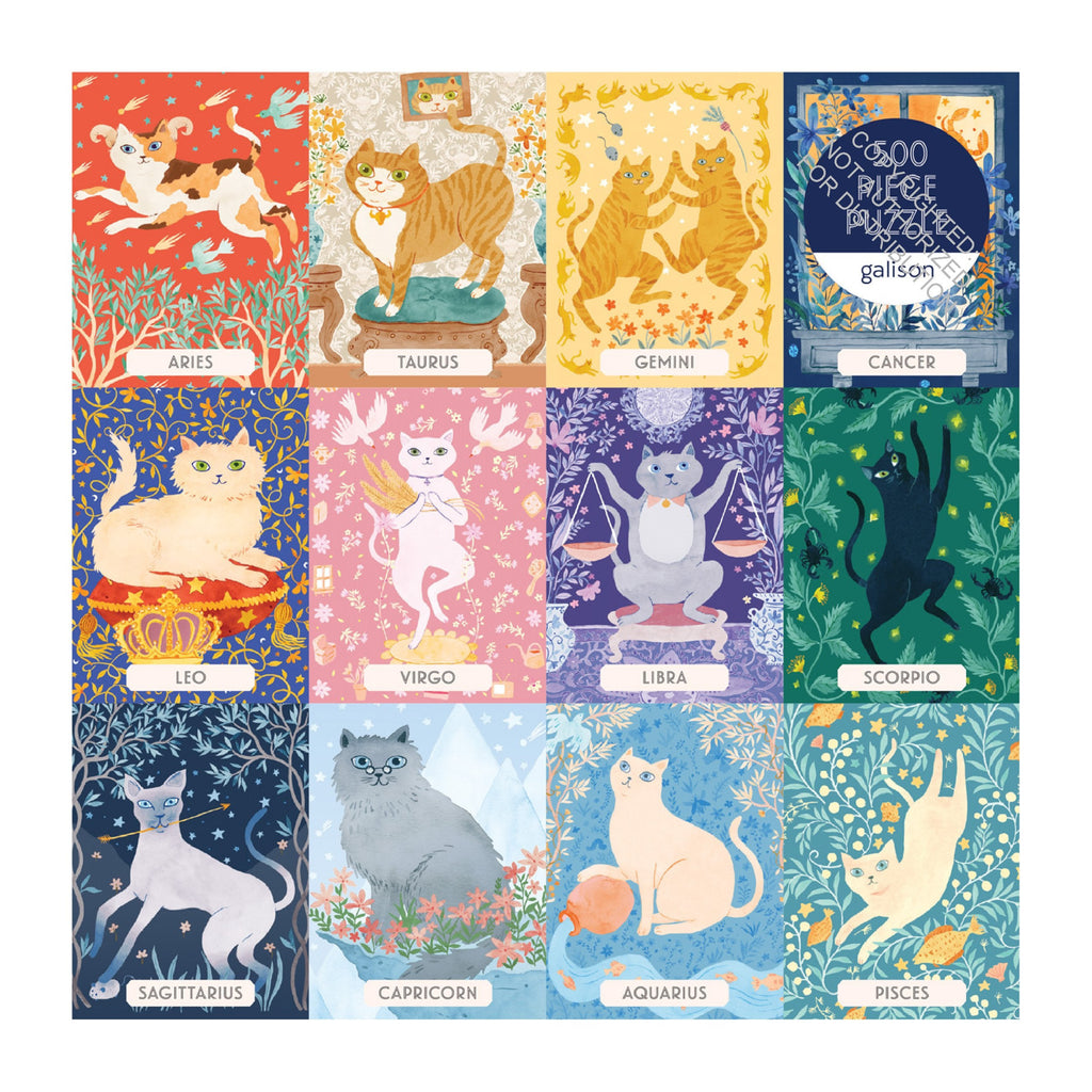 Galison | 500 Pieces |  Cat Zodiac Puzzle