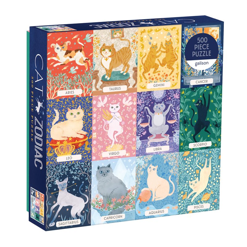 Galison | 500 Pieces |  Cat Zodiac Puzzle