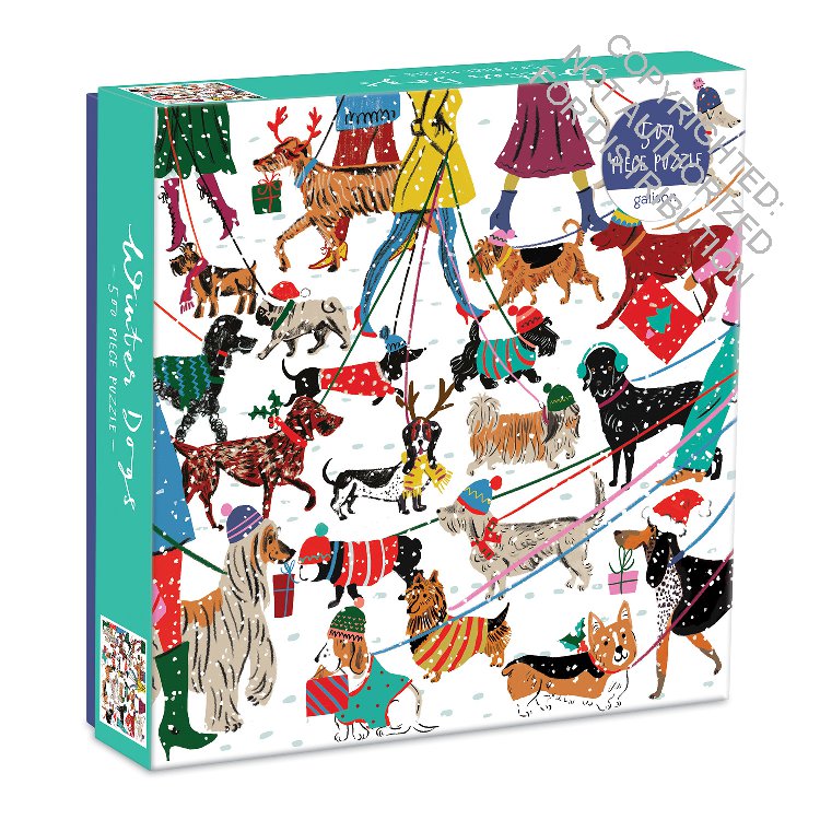 Galison | 500 Pieces |  Winter Dogs Puzzle