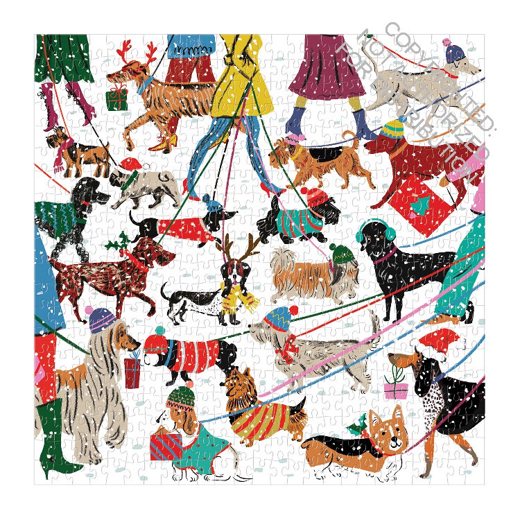Galison | 500 Pieces |  Winter Dogs Puzzle