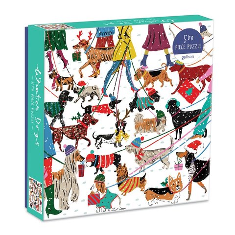 Galison | 500 Pieces |  Winter Dogs Puzzle