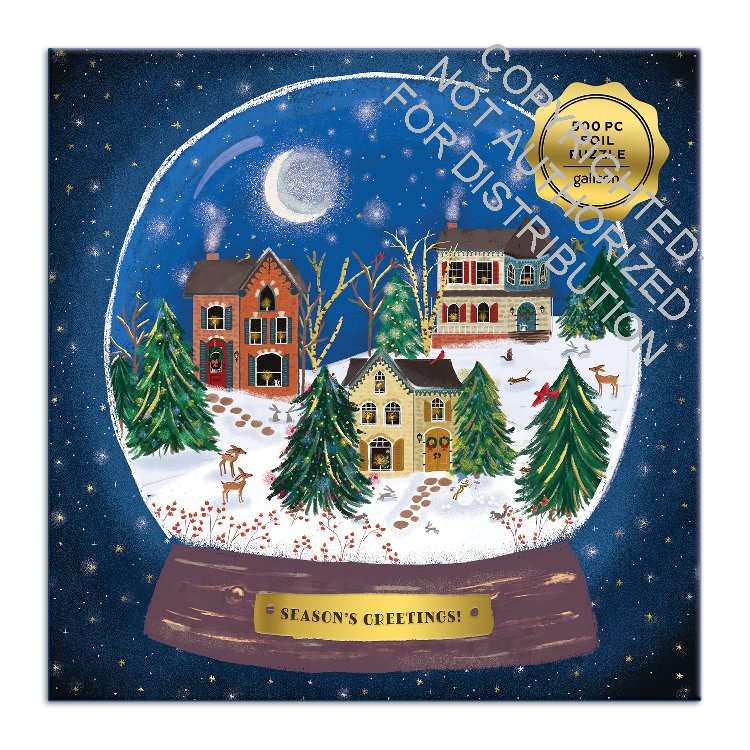 Galison | 500 Pieces | Winter Snow Globe Foil Puzzle