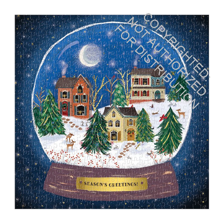 Galison | 500 Pieces | Winter Snow Globe Foil Puzzle