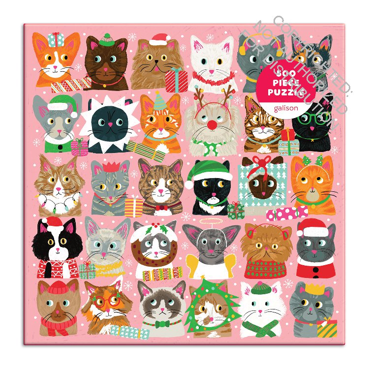 Galison | 500 Pieces |  Festive Fur Balls Puzzle
