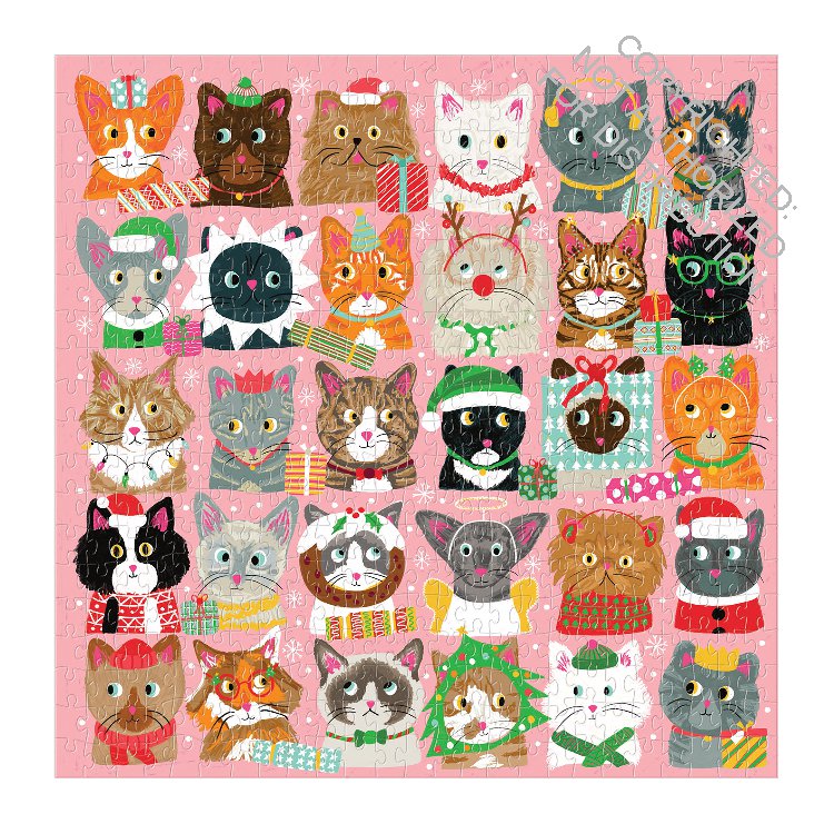 Galison | 500 Pieces |  Festive Fur Balls Puzzle