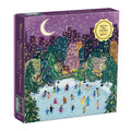 Galison | 500 Pieces | Merry Moonlight Skaters Foil Puzzle