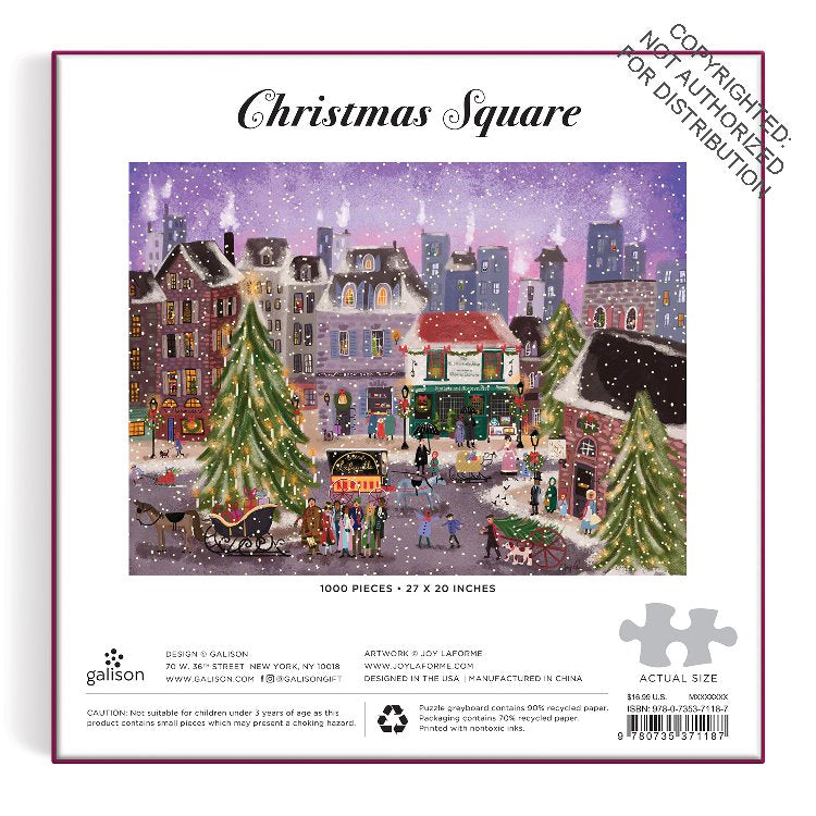 Galison | 1000 Pieces | Christmas Square Puzzle