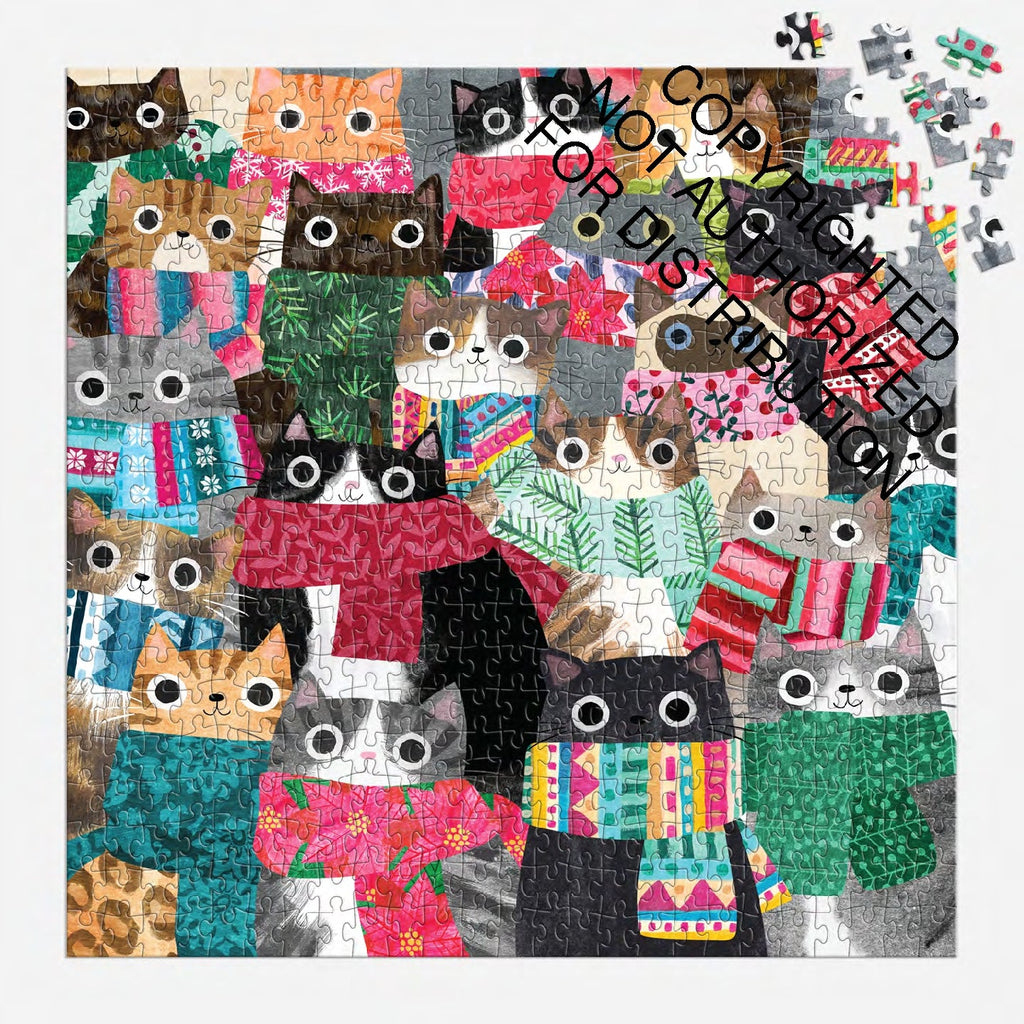 Galison | 500 Pieces |  Wintry Cats Puzzle
