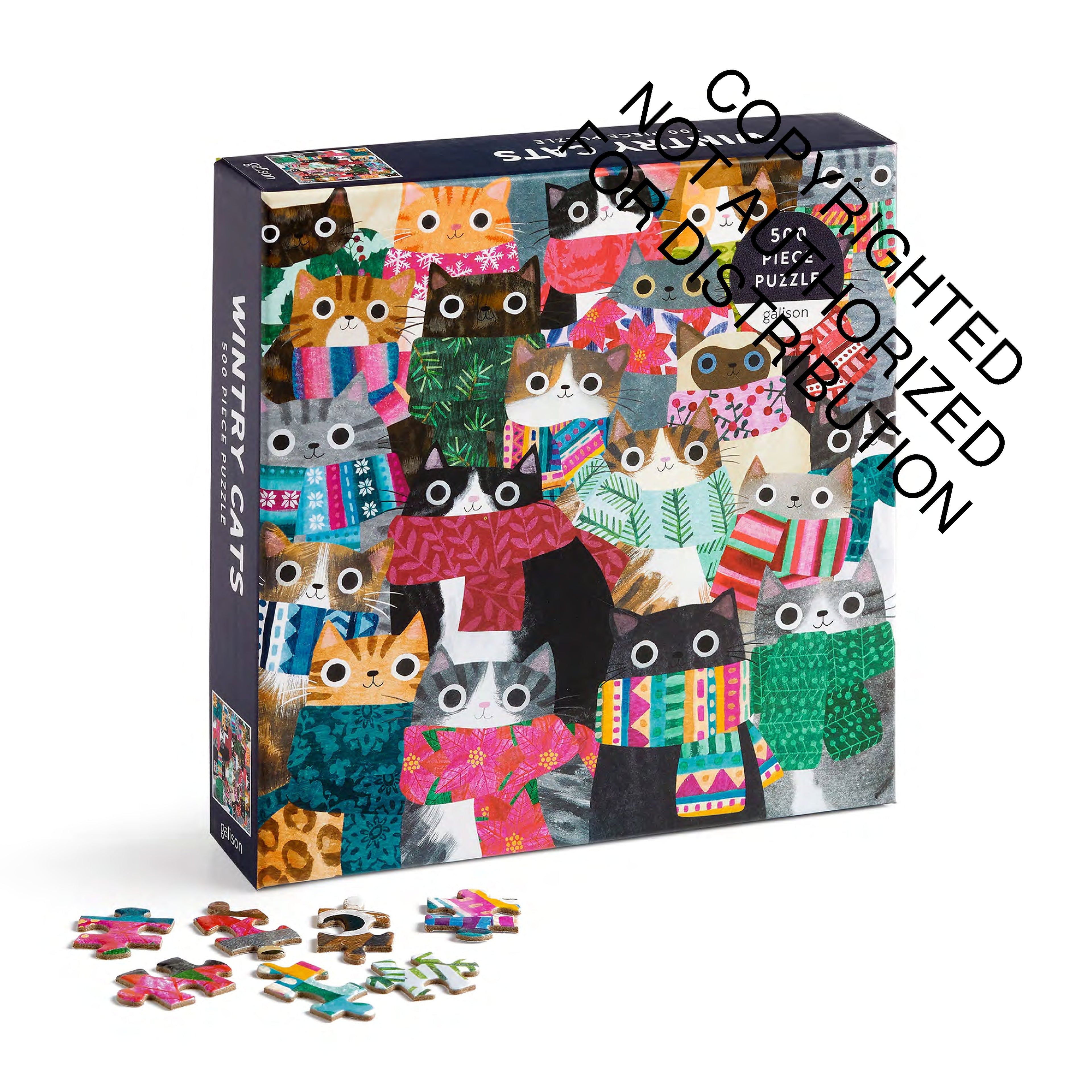 Galison | 500 Pieces |  Wintry Cats Puzzle