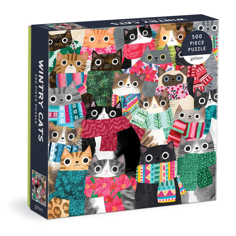 Galison | 500 Pieces |  Wintry Cats Puzzle