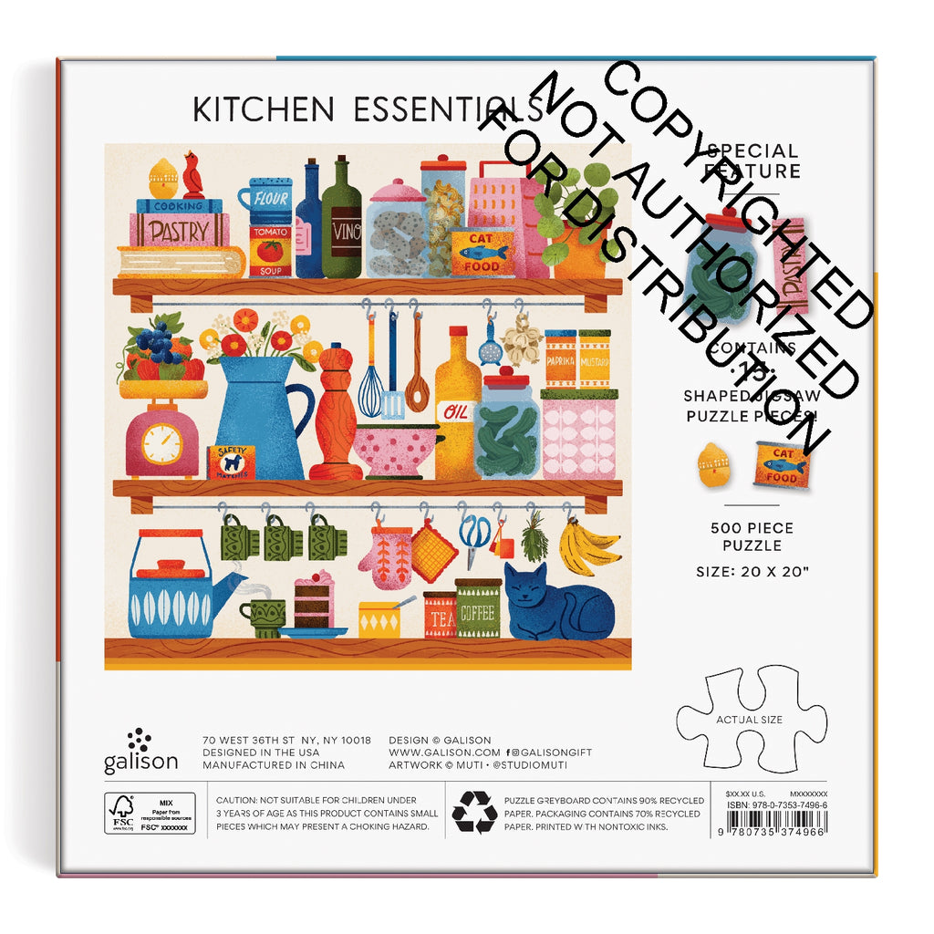 Galison | 500 Pieces | Kitchen Essentials Puzzle with Shaped Pieces