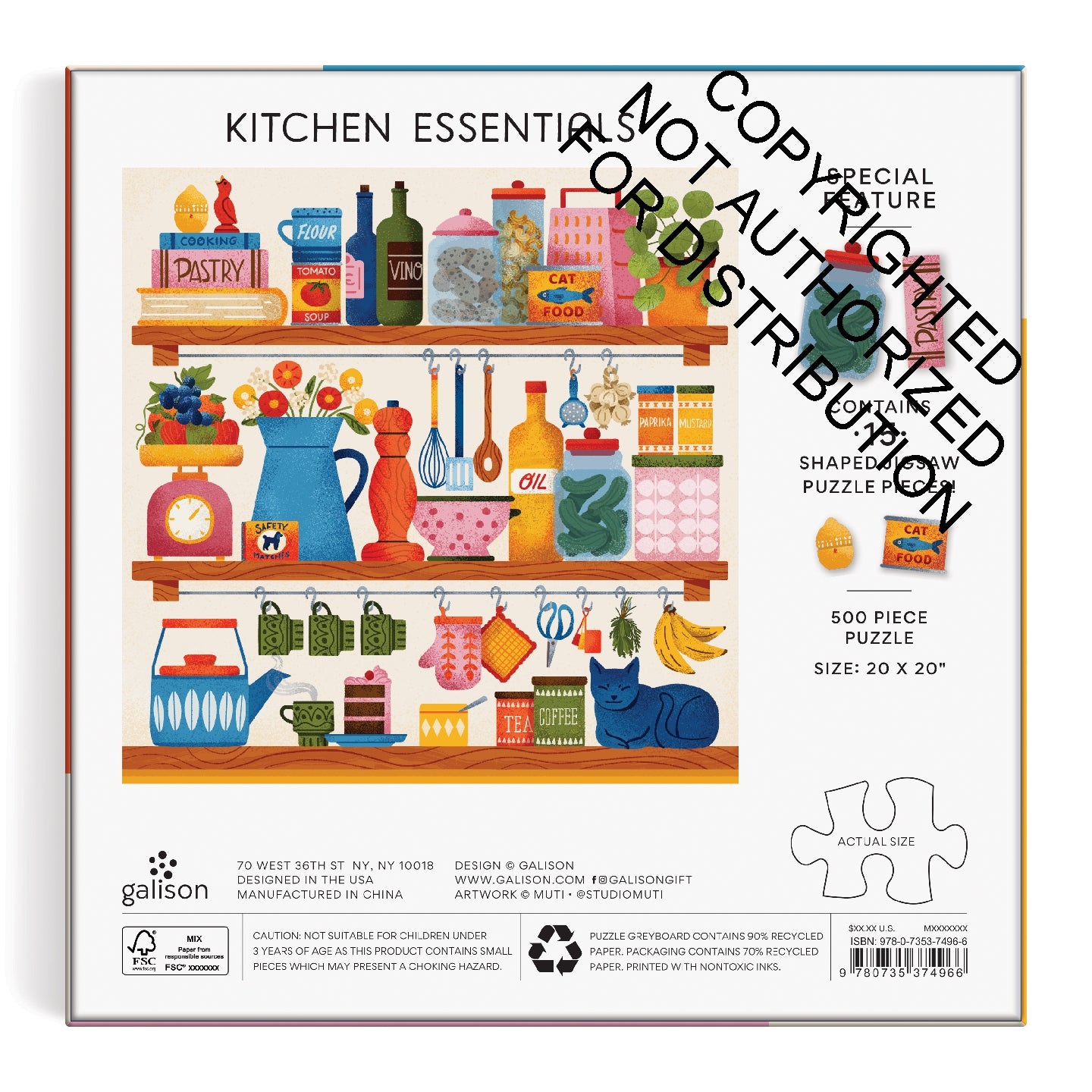 Galison | 500 Pieces | Kitchen Essentials Puzzle with Shaped Pieces