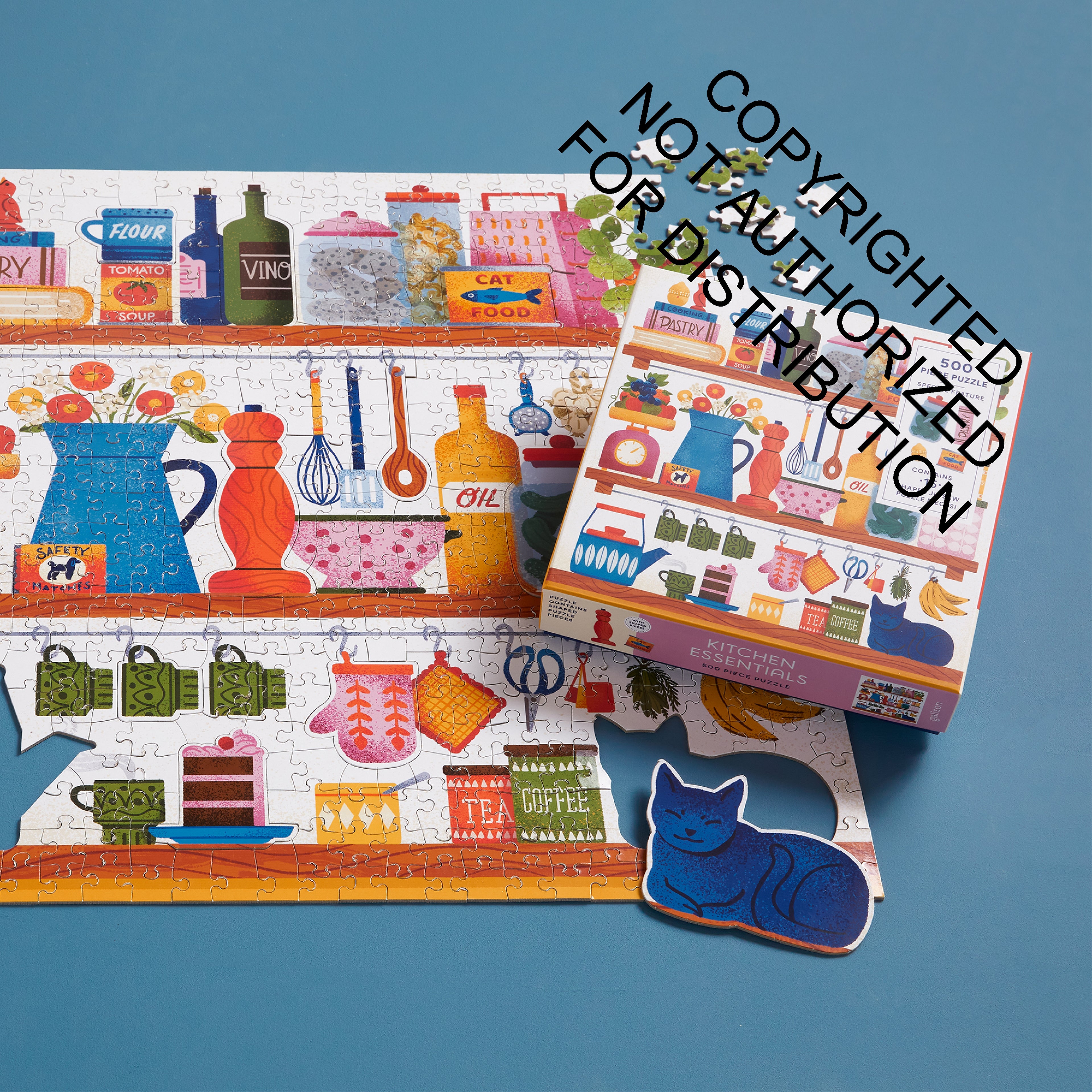 Galison | 500 Pieces | Kitchen Essentials Puzzle with Shaped Pieces