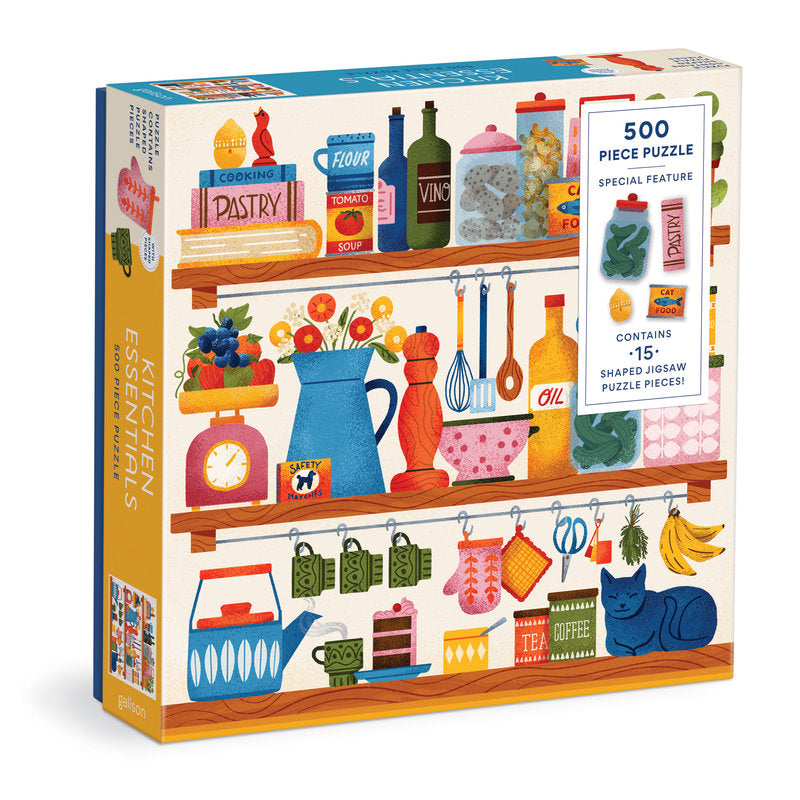 Galison | 500 Pieces | Kitchen Essentials Puzzle with Shaped Pieces