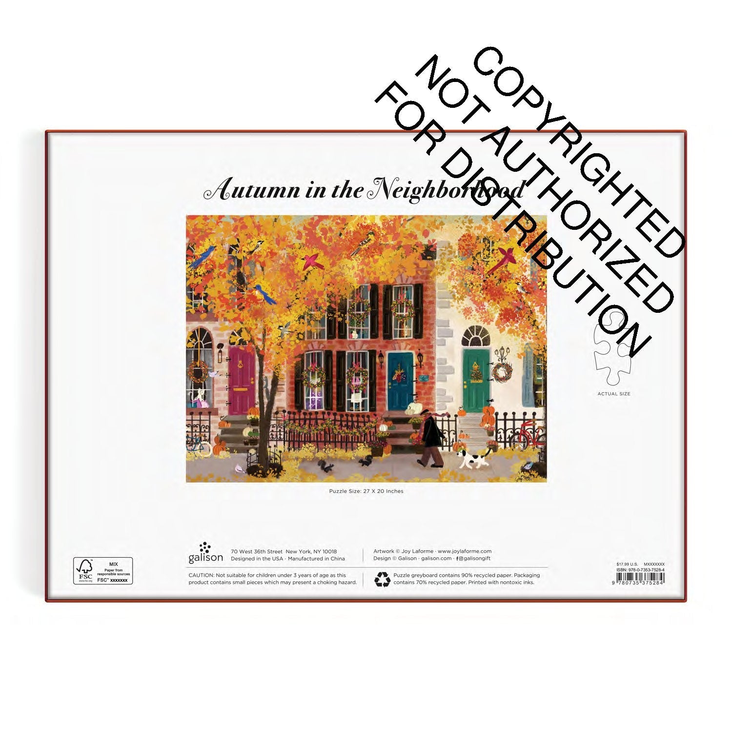 Galison | 1000 Pieces | Autumn in the Neighborhood Puzzle