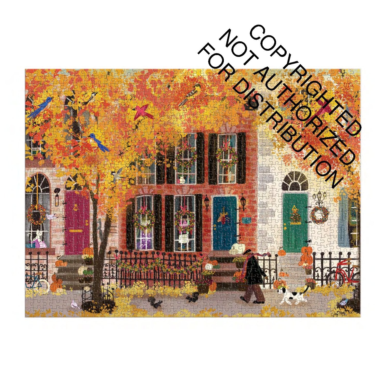 Galison | 1000 Pieces | Autumn in the Neighborhood Puzzle