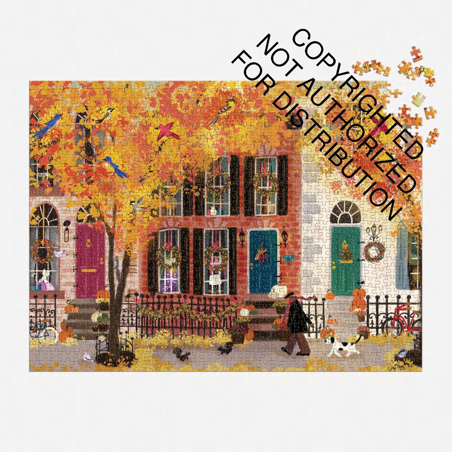 Galison | 1000 Pieces | Autumn in the Neighborhood Puzzle