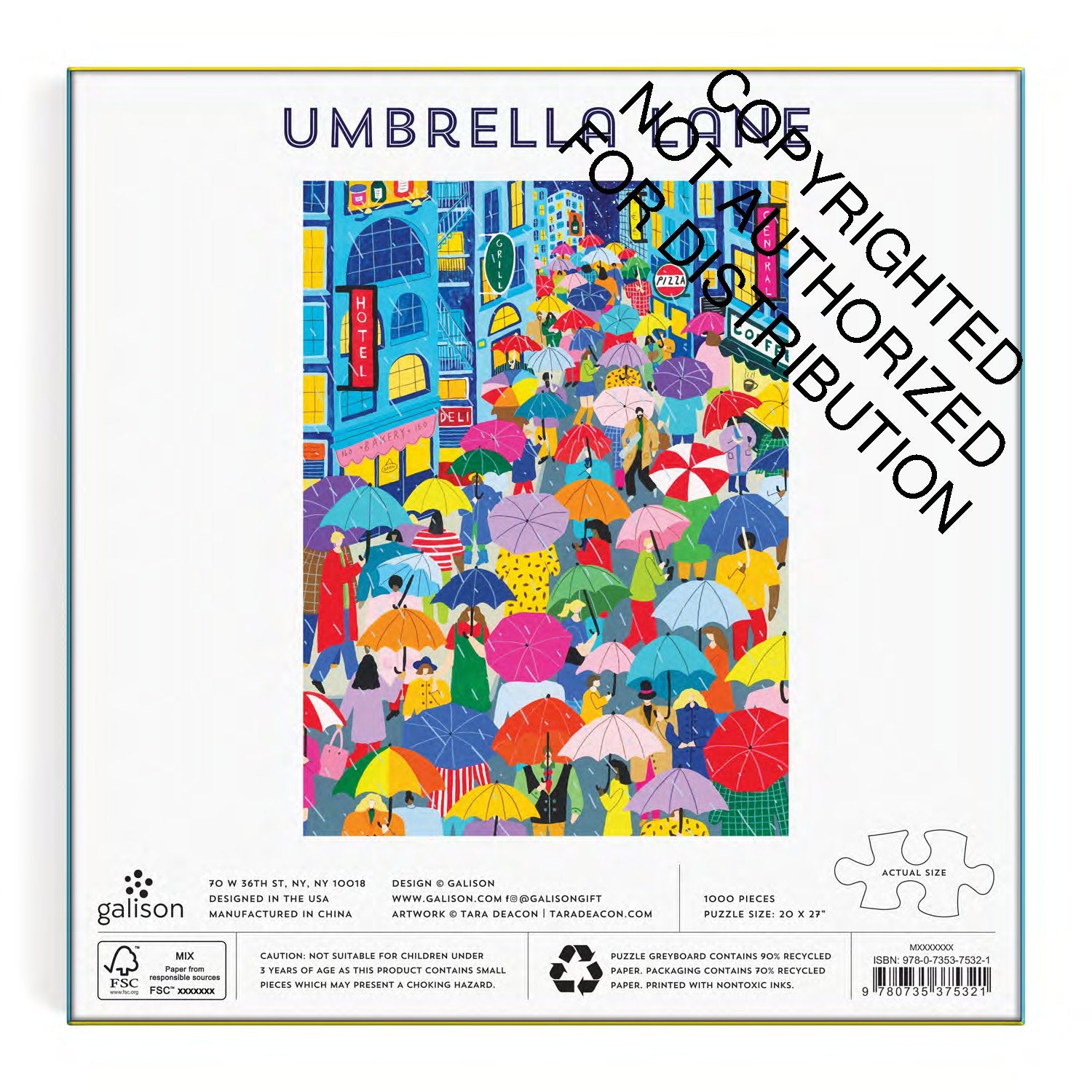 Galison | 1000 Pieces | Umbrella Lane Puzzle