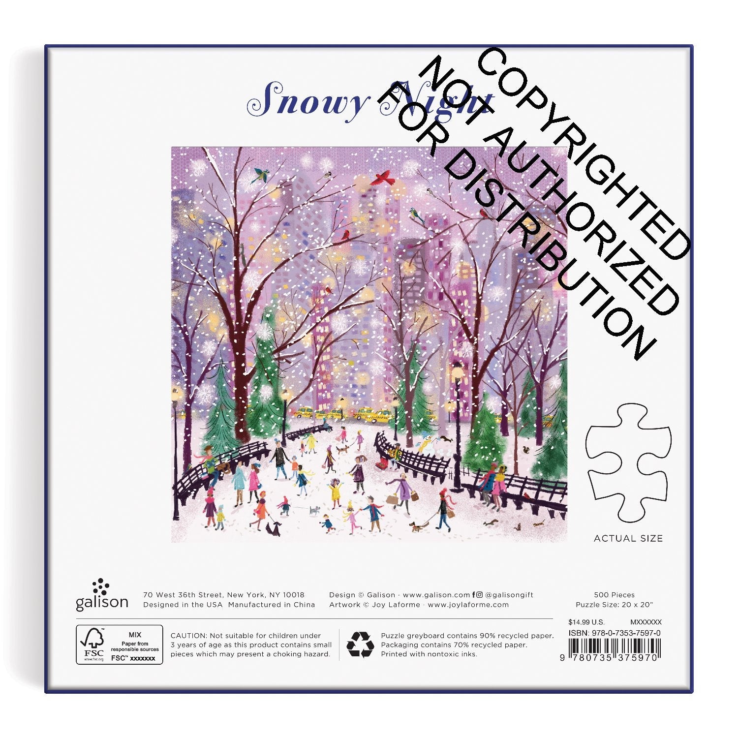 Galison | 500 Pieces |  Snowy Night Puzzle