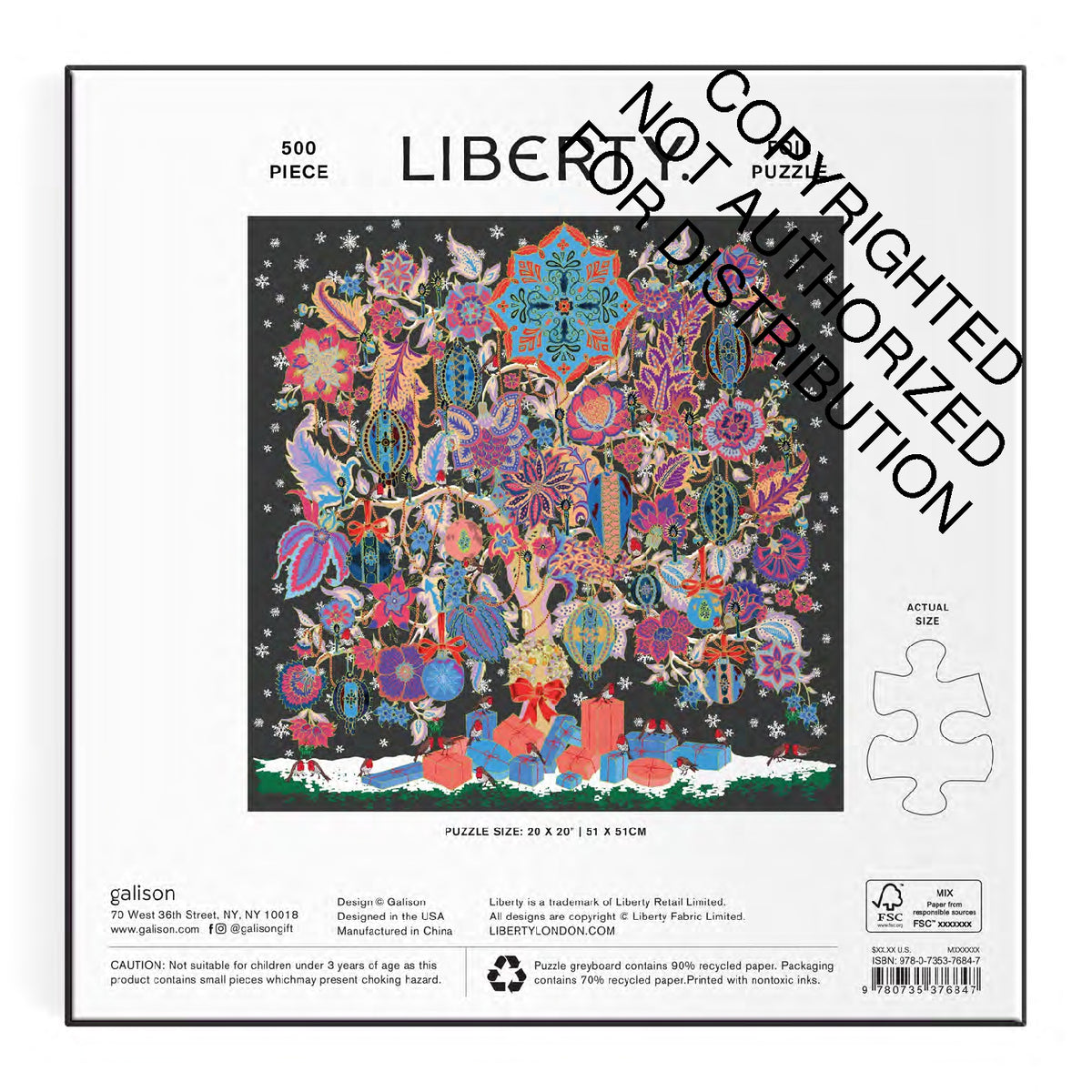 Galison | 500 Pieces | Liberty Christmas Tree of Life