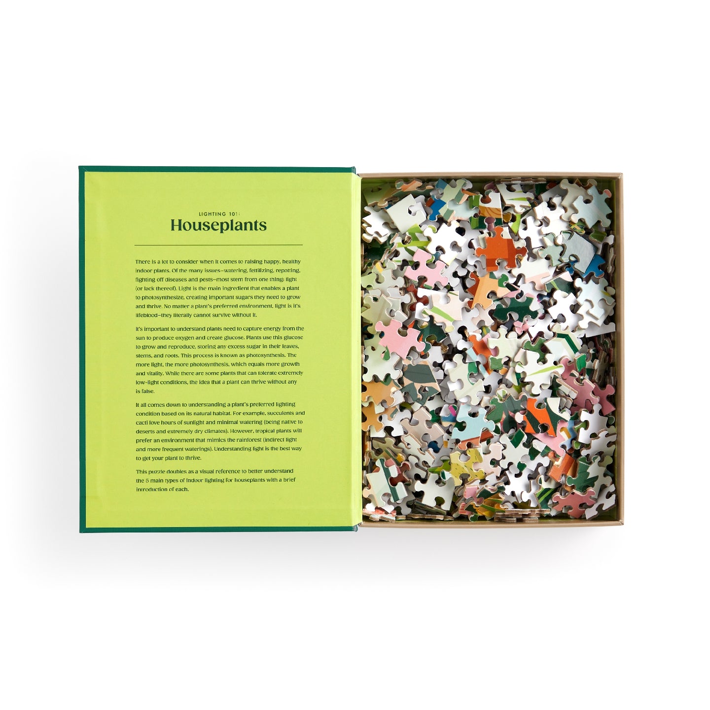 Galison | 500 Pieces | Lighting 101: Houseplants Book Puzzle