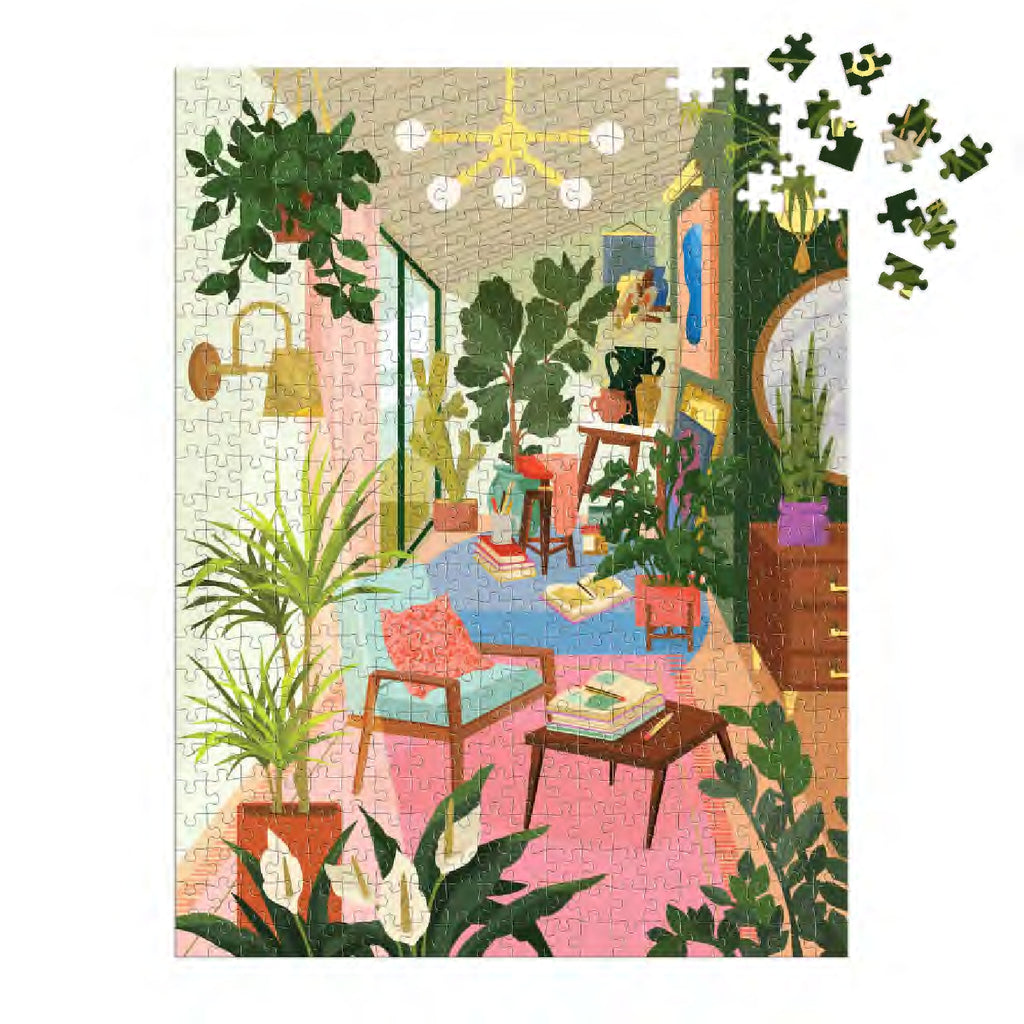 Galison | 500 Pieces | Lighting 101: Houseplants Book Puzzle