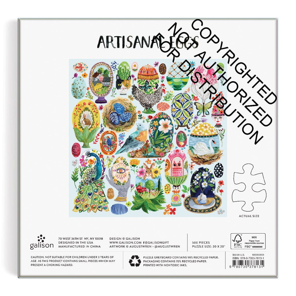Galison | 500 Pieces | Artisanal Eggs Puzzle