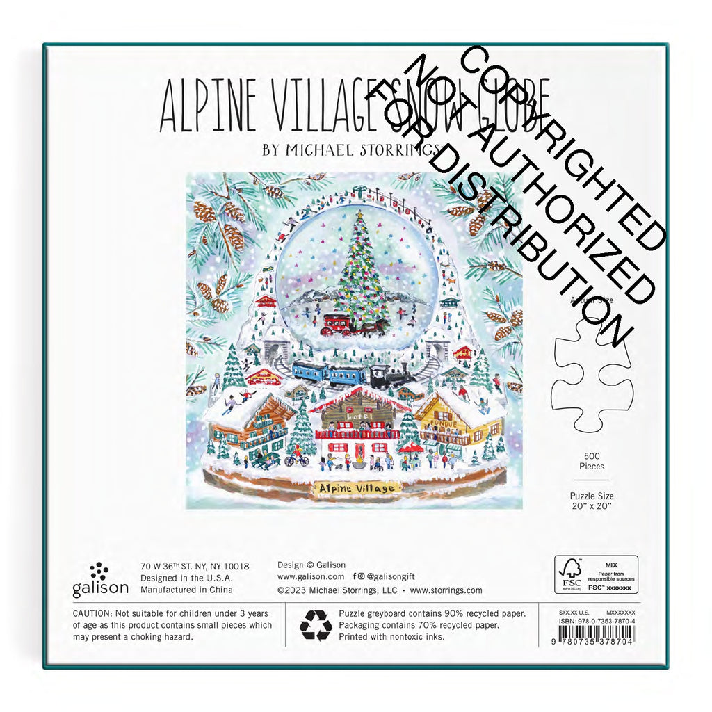 Galison | 500 Pieces | Alpine Village Snowglobe Foil Puzzle