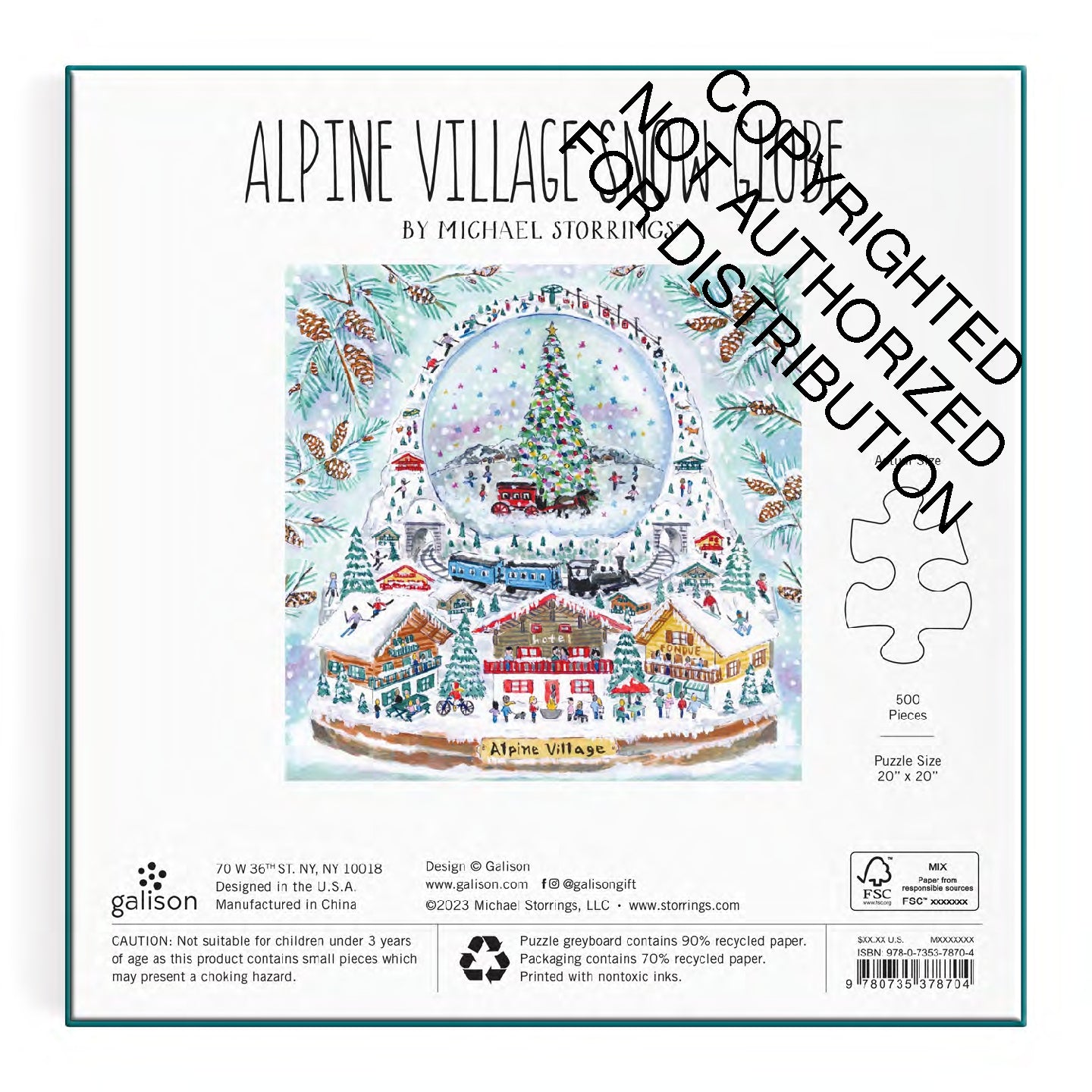 Galison | 500 Pieces | Alpine Village Snowglobe Foil Puzzle