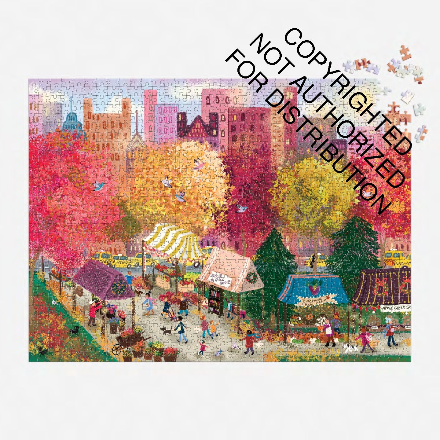 Galison | 1000 Pieces | Autumn at the City Market Puzzle