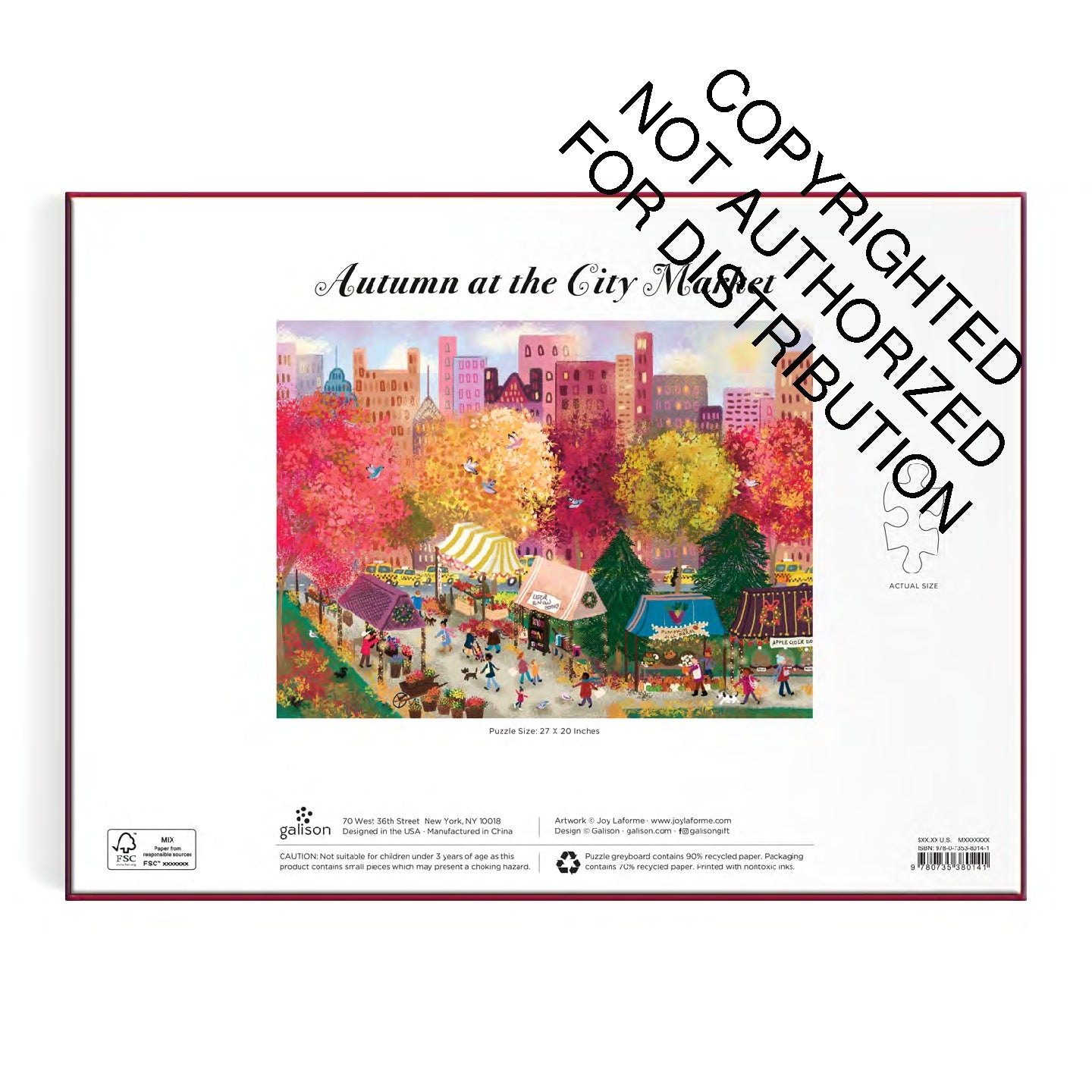 Galison | 1000 Pieces | Autumn at the City Market Puzzle