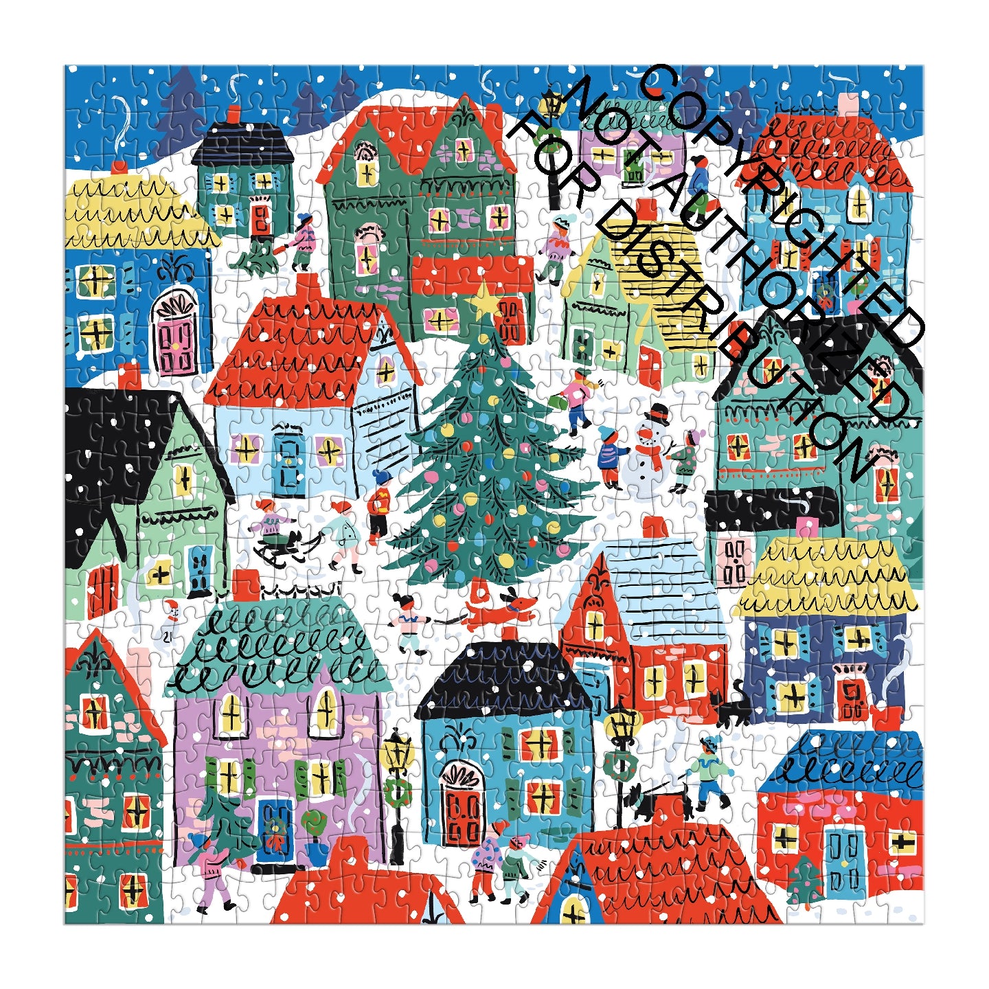 Galison | 500 Pieces | Christmas in the Village House Puzzle