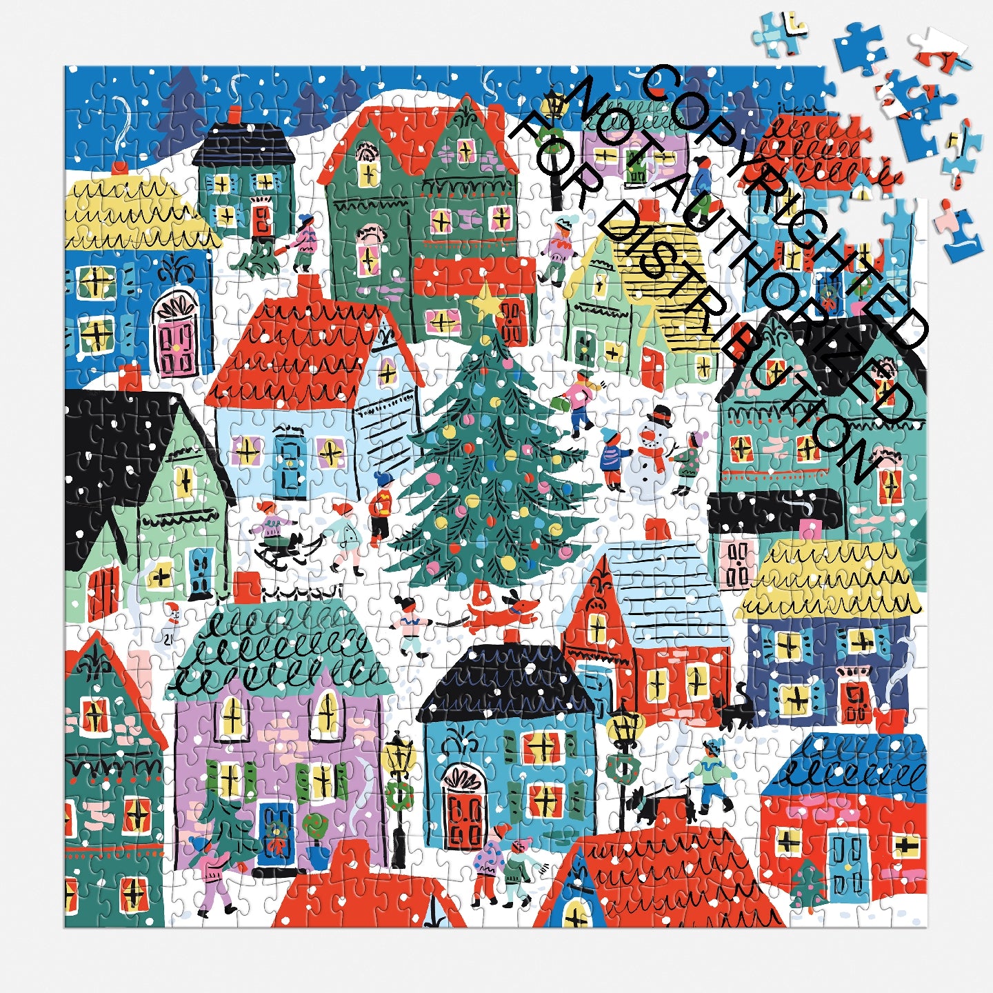 Galison | 500 Pieces | Christmas in the Village House Puzzle