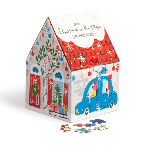 Galison | 500 Pieces | Christmas in the Village House Puzzle