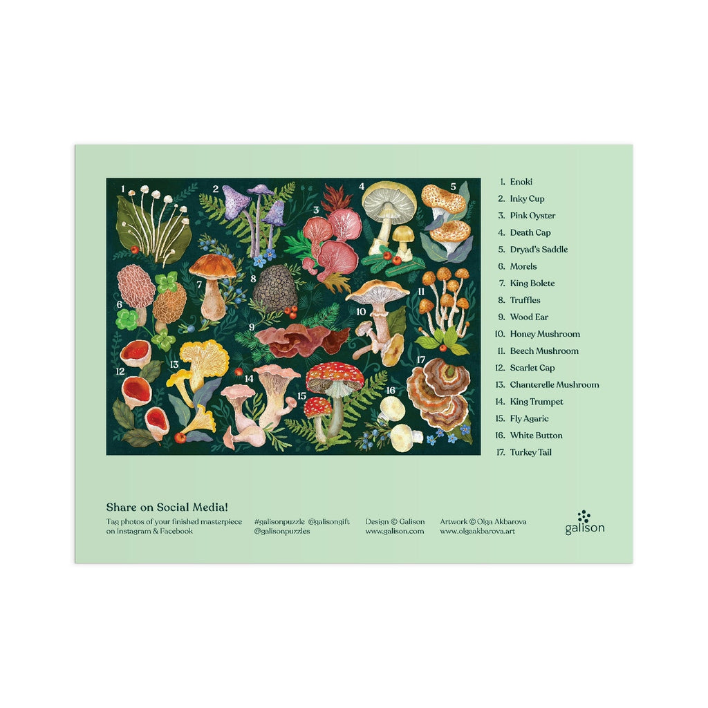 Galison | 1000 Pieces | World of Mushrooms Puzzle