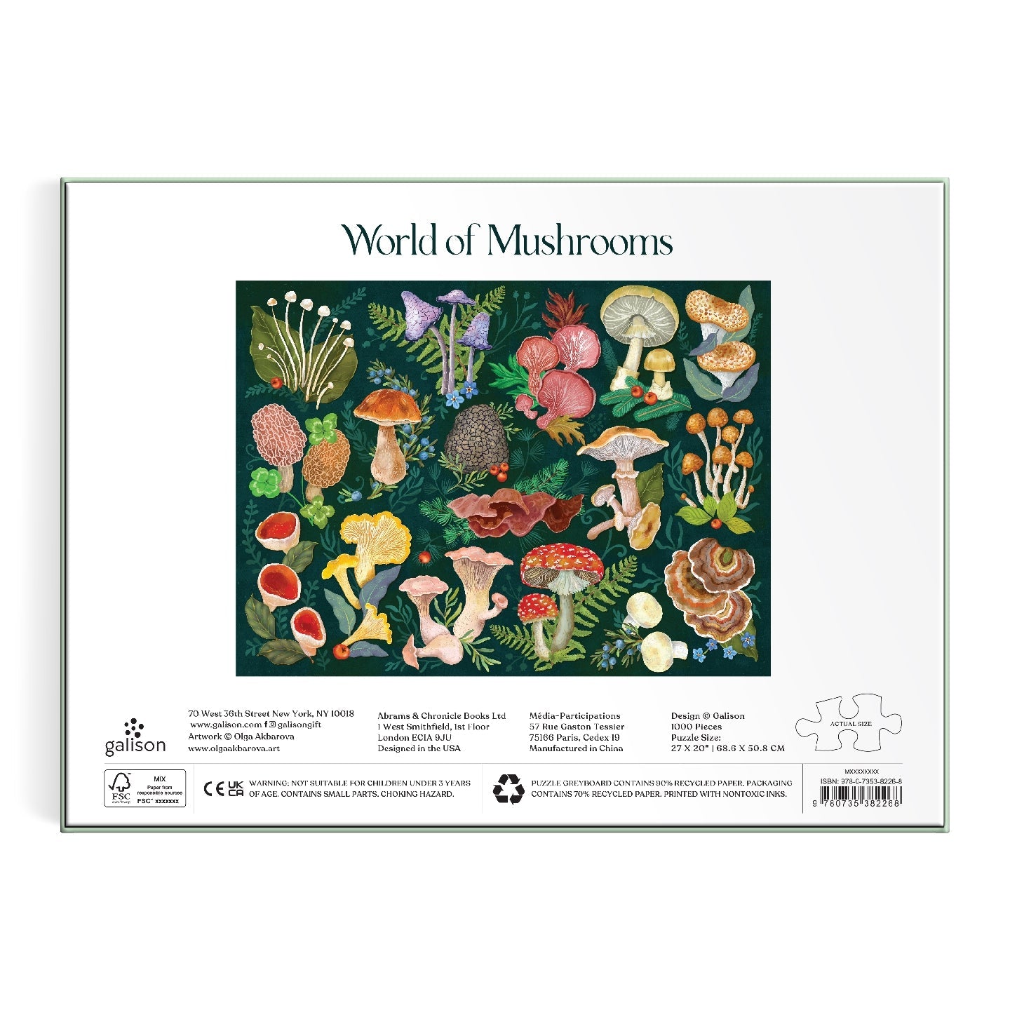 Galison | 1000 Pieces | World of Mushrooms Puzzle