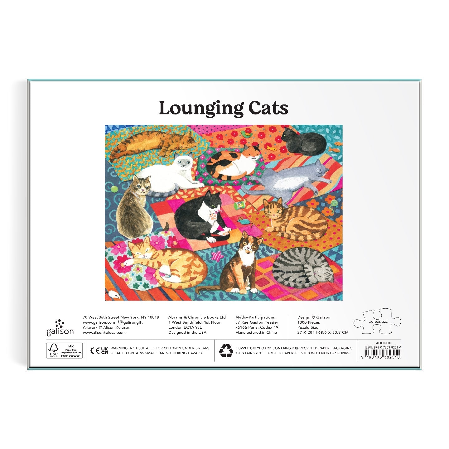 Galison | 1000 Pieces | Lounging Cats Puzzle