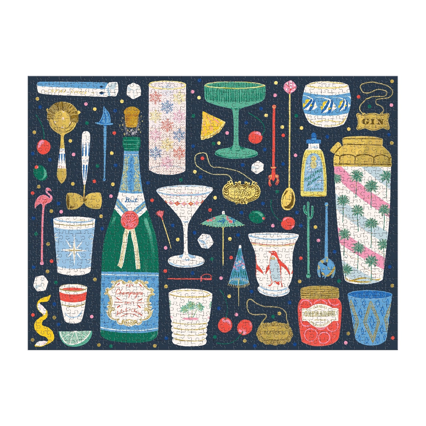 Galison | 1000 Pieces | Merry Mixer Foil Puzzle