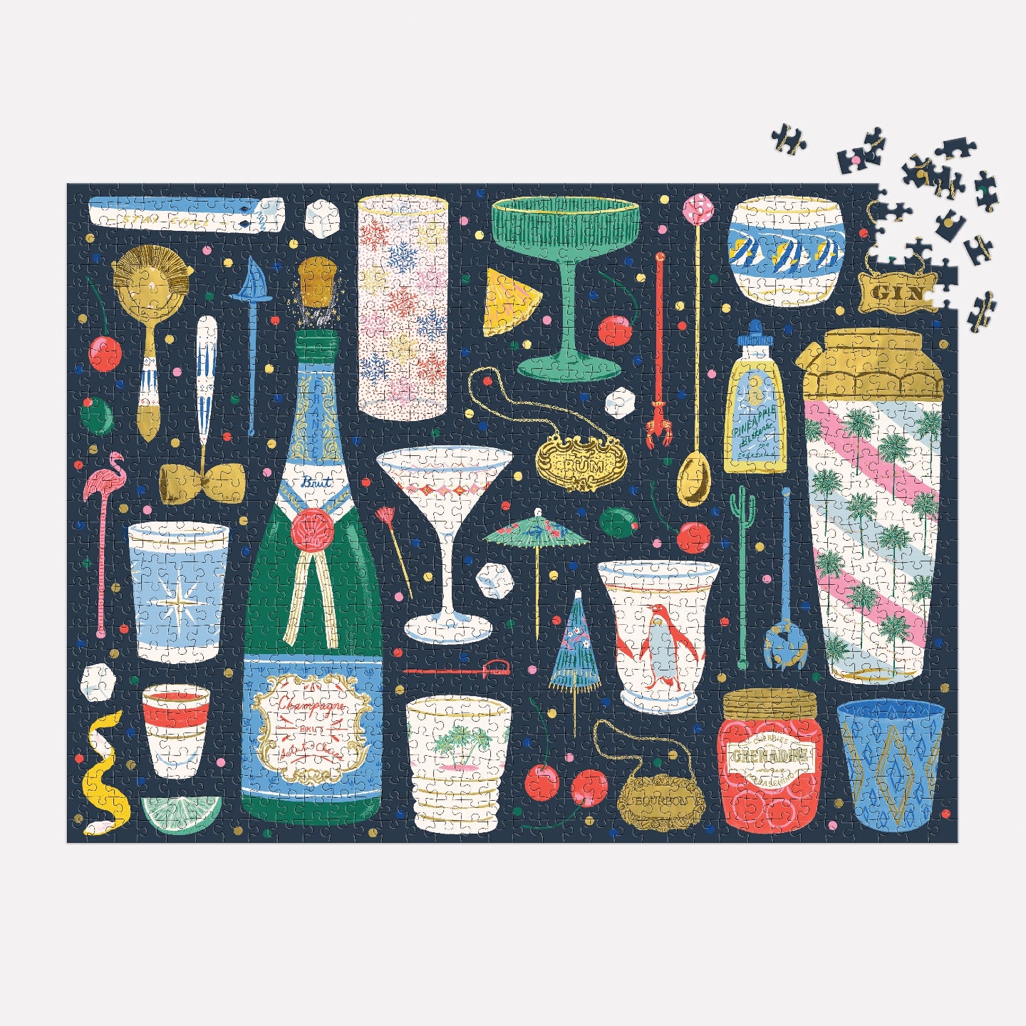 Galison | 1000 Pieces | Merry Mixer Foil Puzzle