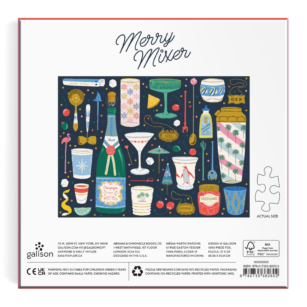 Galison | 1000 Pieces | Merry Mixer Foil Puzzle