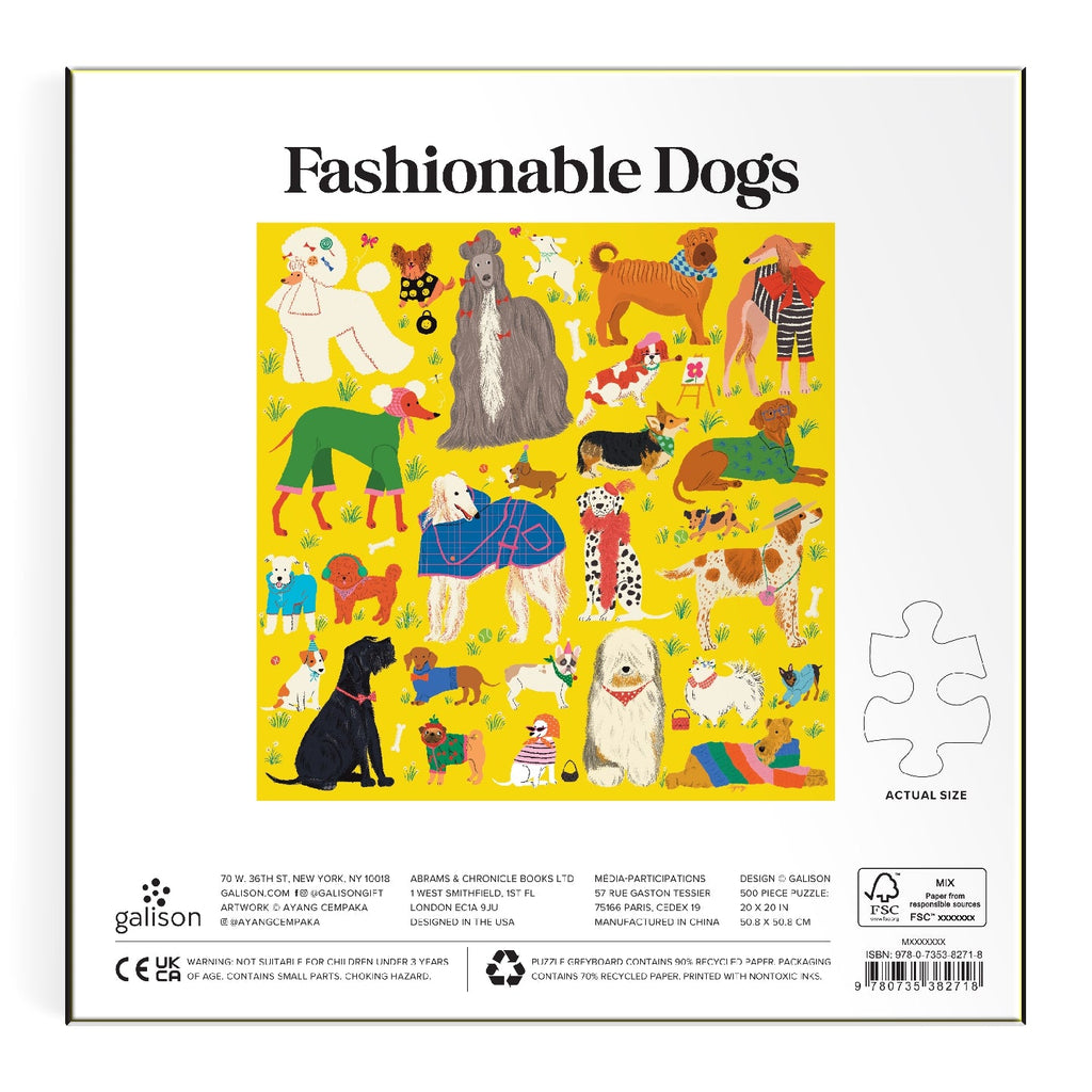 Galison | 500 Pieces | Fashionable Dogs Puzzle